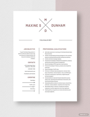 Field Sales Rep Resume