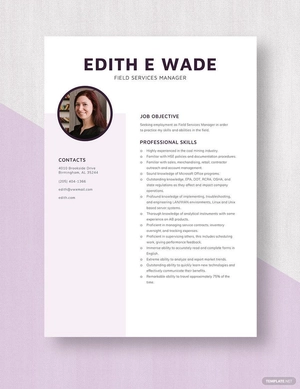 Field Services Manager Resume