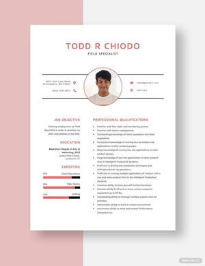 Field Specialist Resume