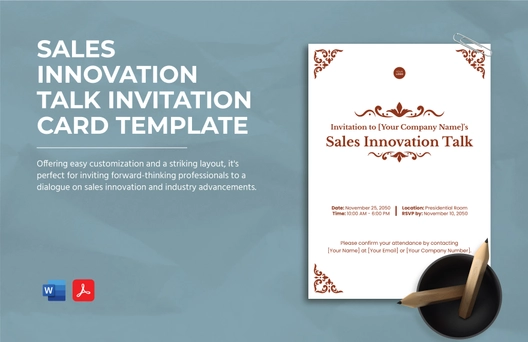 Sales Innovation Talk Invitation Card Template