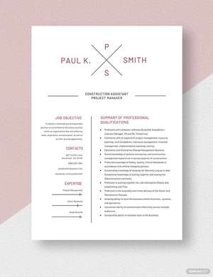 Construction Assistant Project Manager Resume