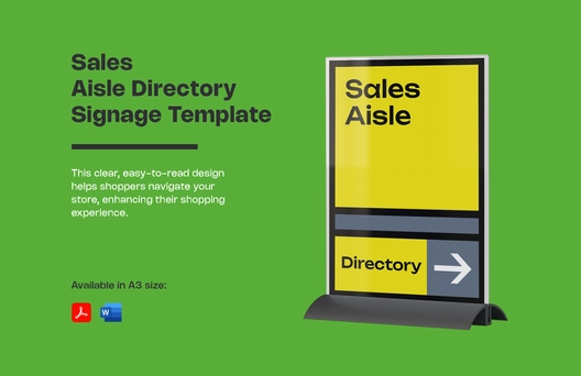 Sales Aisle Directory Signage Template