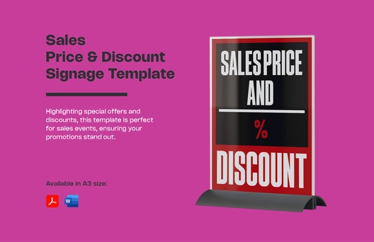 Sales Price and Discount Signage Template