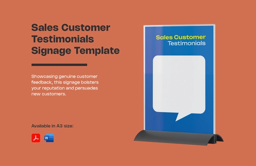 Sales Customer Testimonials Signage Template