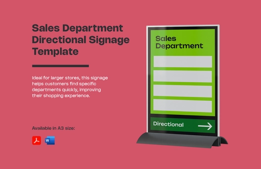 Sales Department Directional Signage Template