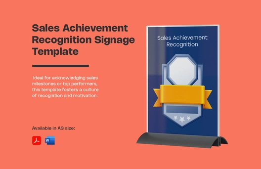 Sales Achievement Recognition Signage Template