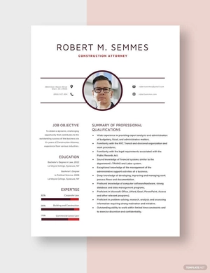 Construction Attorney Resume
