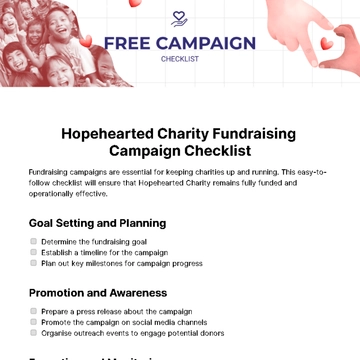 Free Campaign Checklist Template to Edit Online