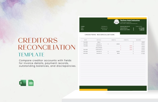 Creditors Reconciliation Template