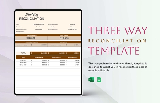Three Way Reconciliation Template