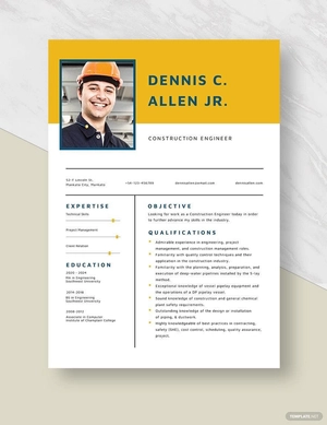 Construction Engineer Resume
