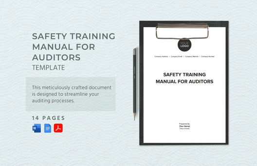 Safety Training Manual for Auditors Template