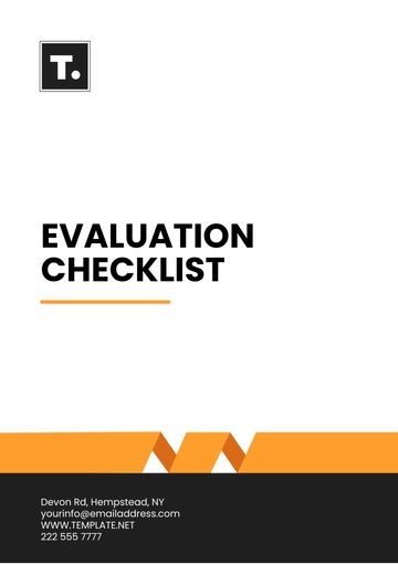Free Evaluation Checklist Template to Edit Online