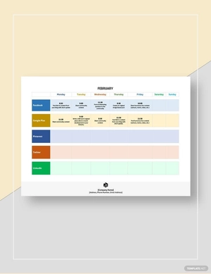 Annual Social Media Calendar Template