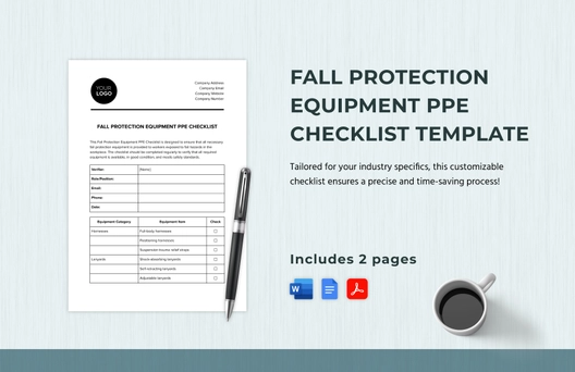 Fall Protection Equipment PPE Checklist Template Fall Protection Equipment PPE Checklist Template