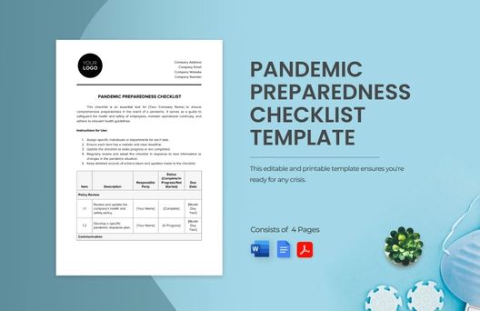 Pandemic Preparedness Checklist Template Pandemic Preparedness Checklist Template