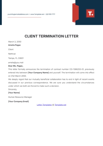 Free Client Termination Letter Template to Edit Online