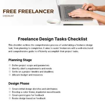 Free Freelancer Checklist Template to Edit Online