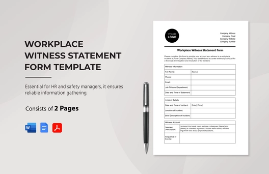Workplace Witness Statement Form Template