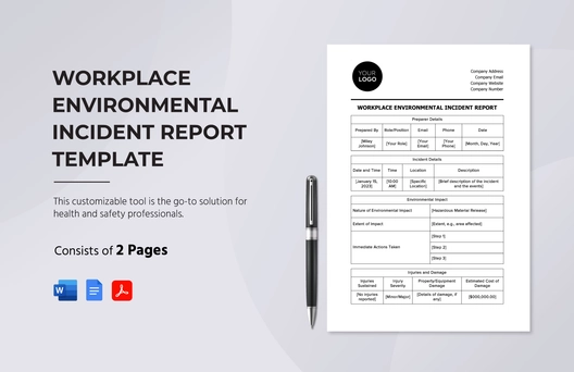 Workplace Environmental Incident Report Template