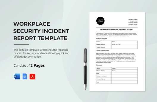Workplace Security Incident Report Template