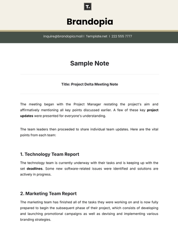 Free Sample Note Template to Edit Online