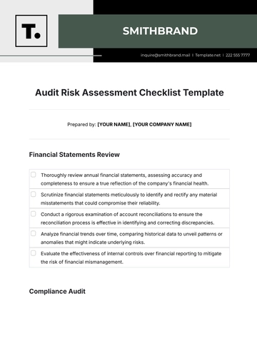 Free Audit Risk Assessment Checklist Template to Edit Online
