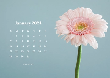 Free Desktop January Calendar 2024 Template to Edit Online