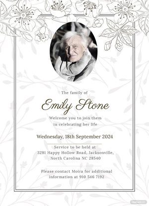 Funeral Announcement Invitation Template Funeral Announcement Invitation Template