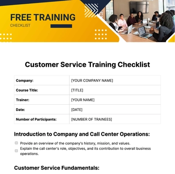 Free Training Checklist Template to Edit Online
