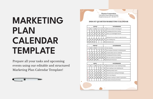 Marketing Plan Calendar Template Marketing Plan Calendar Template