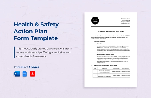 Health & Safety Action Plan Form Template