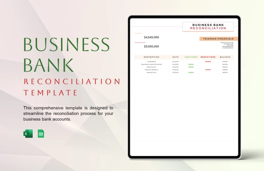 Business Bank Reconciliation Template