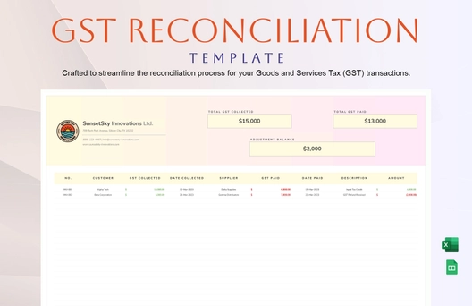 GST Reconciliation Template