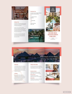 Hotel Advertising Tri-Fold Brochure Template