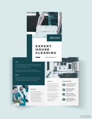 House Cleaning Bi-Fold Brochure Template