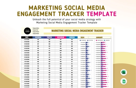 Marketing Social Media Engagement Tracker Template