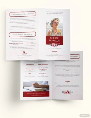 In Loving Memory Funeral Bi-Fold Brochure Template