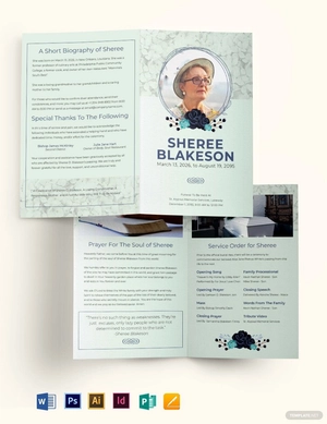 Loving Memory Day Funeral Bi-Fold Brochure Template
