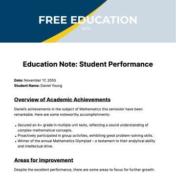 Free Education Note Template to Edit Online