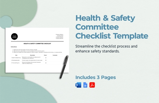 Health & Safety Committee Checklist Template
