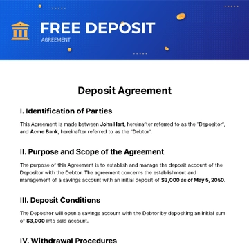 Free Deposit Agreement Template to Edit Online