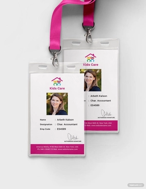 Day Care Identity Card Template