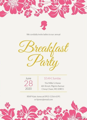 Ladies Breakfast Invitation Template