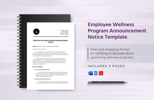 Employee Wellness Program Announcement Notice Template