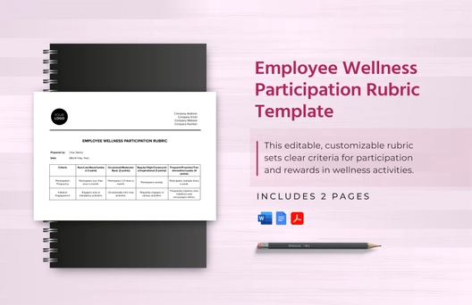 Employee Wellness Participation Rubric Template