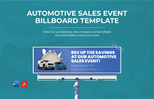 Automotive Sales Event Billboard Template