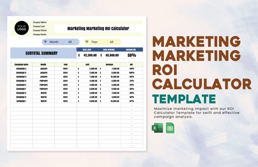 Marketing Marketing ROI Calculator Template