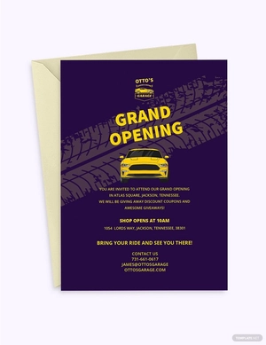 Automotive Repair Shop Opening Invitation Template