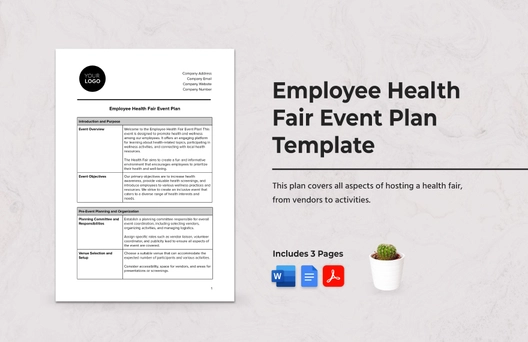 Employee Health Fair Event Plan Template